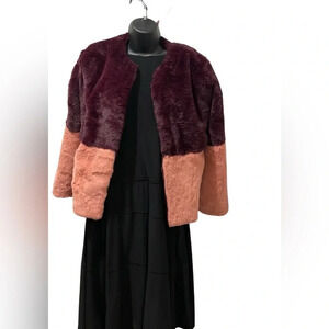 J.O.A. Fall Faux Fur short jacket in size Medium. Pink & Purple. Free Shipping!